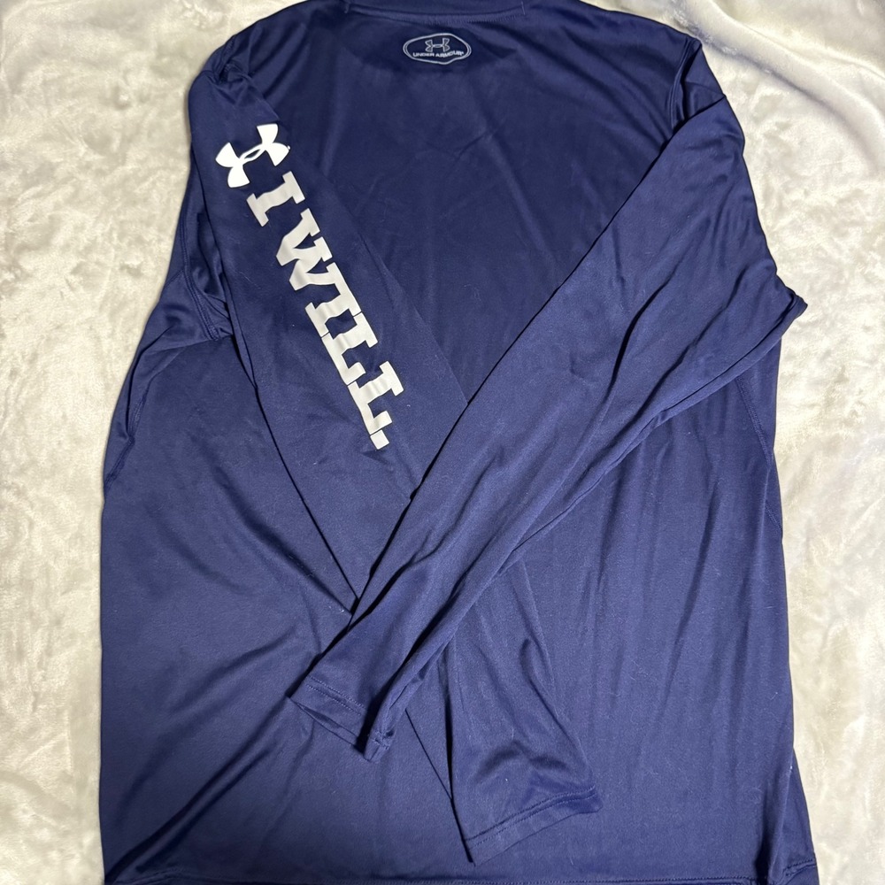 Under Armour Yale Bulldogs Long Sleeve HeatGear Performance Shirt Men's Med Blue - Picture 4 of 7